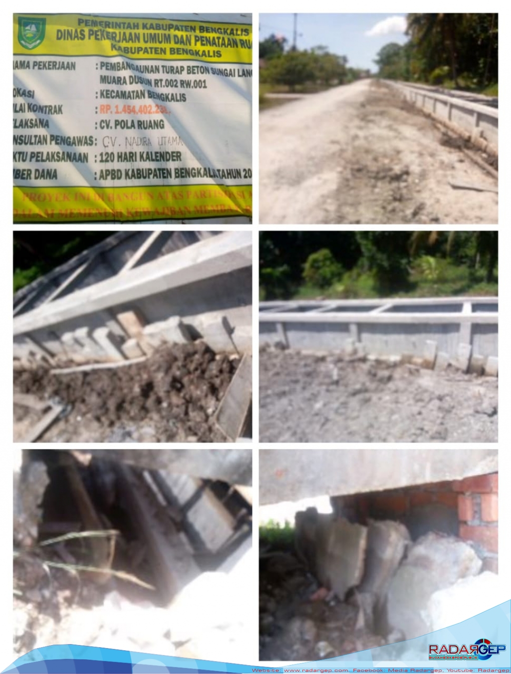 Turap Beton Acak - Acakan Asal Jadi Dari Dinas PUPR Kabupaten Bengkalis